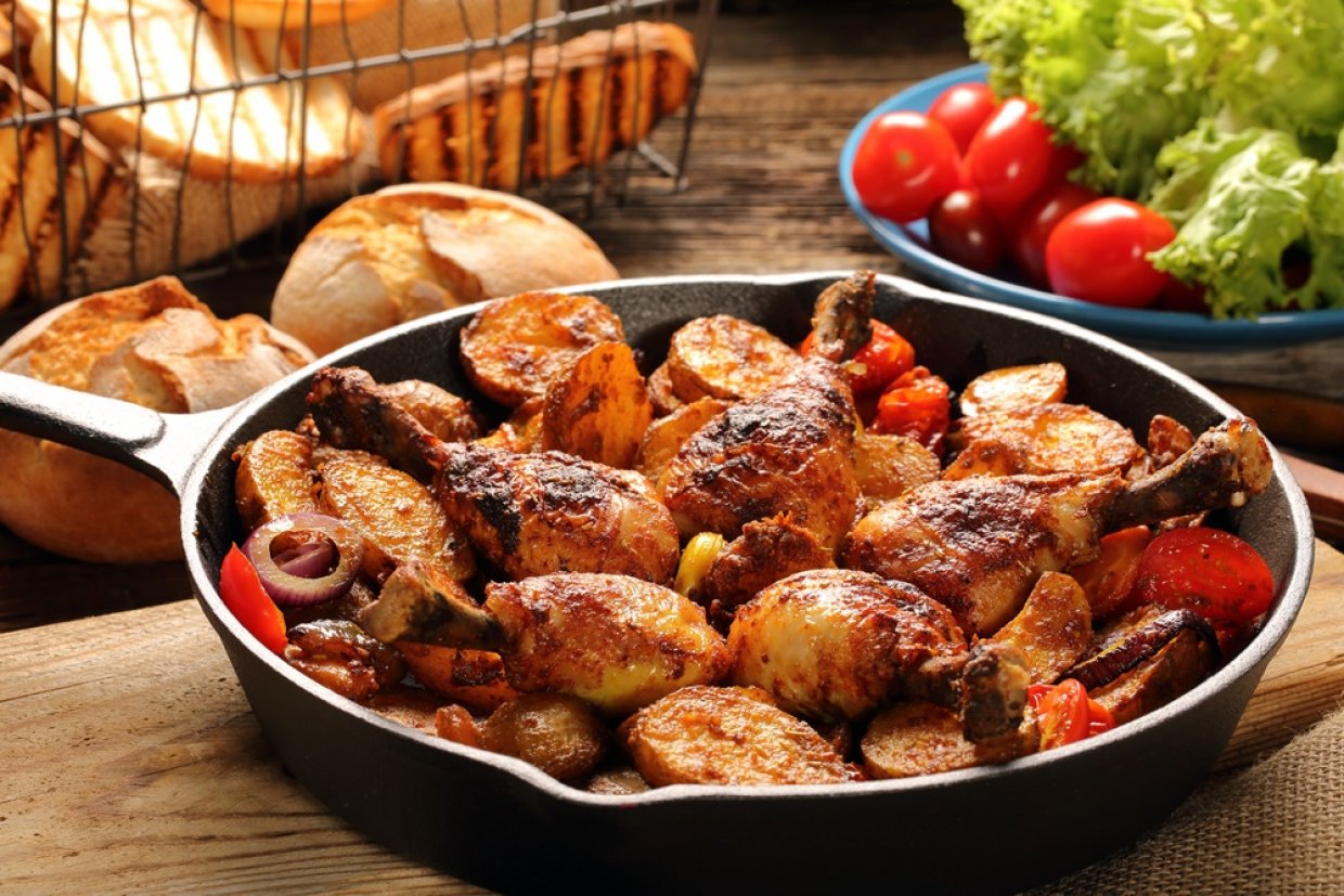 Куриные ножки с картошкой и овощами Куриные ножки с картошкой и овощами