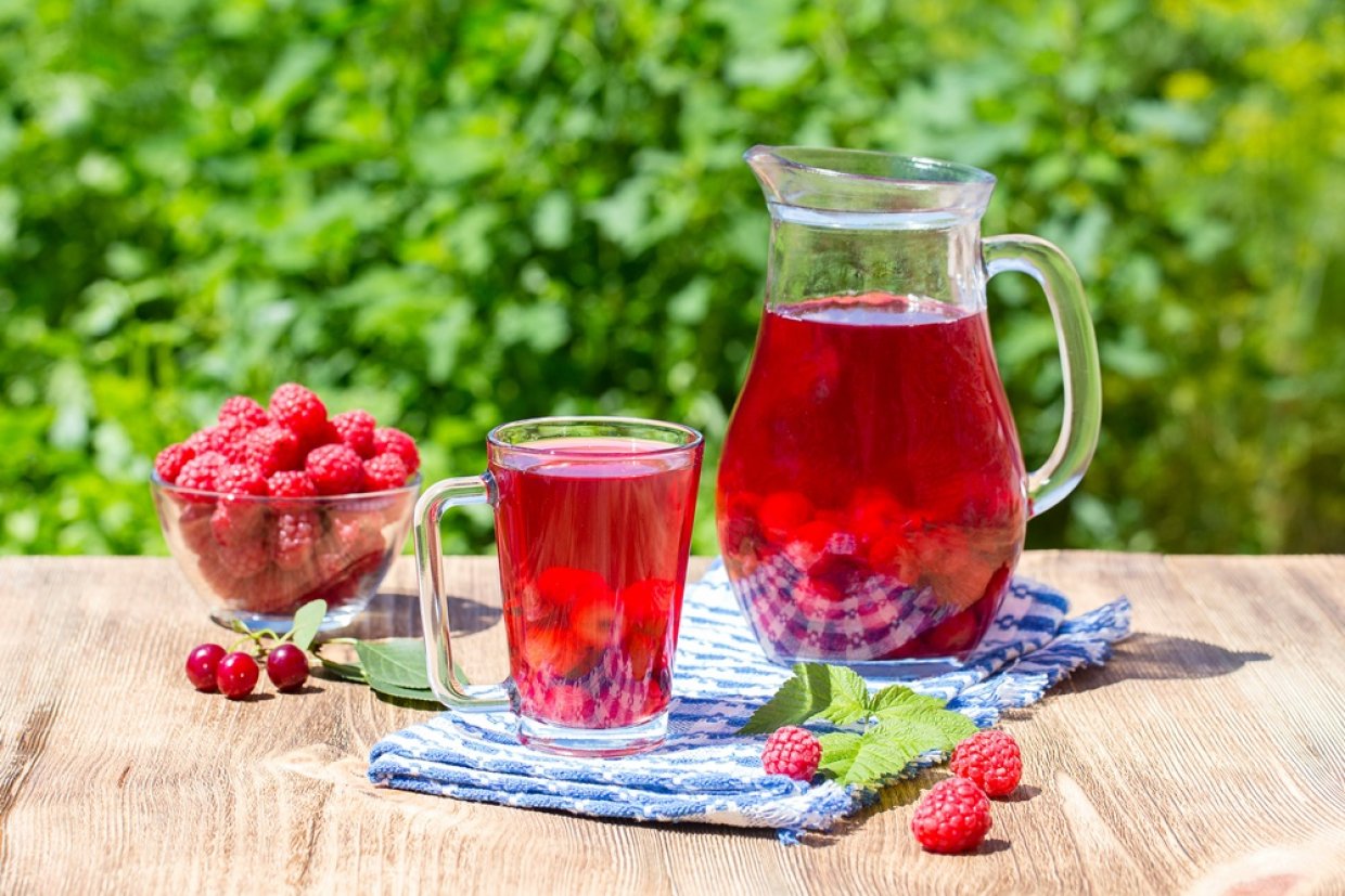 Компот из вишни с малиной Компот из вишни с малиной