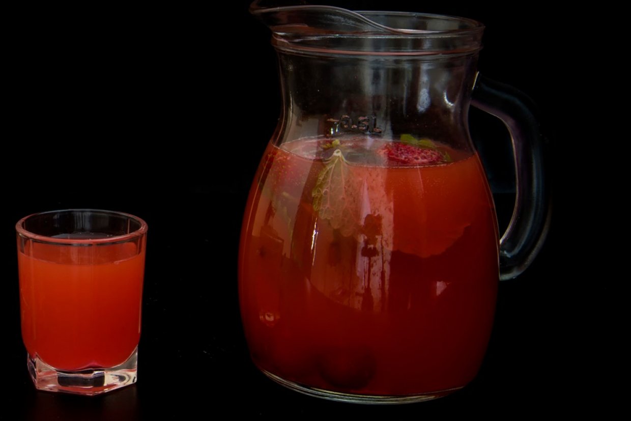 Компот из клубники и крыжовника с мятой Компот из клубники и крыжовника с мятой