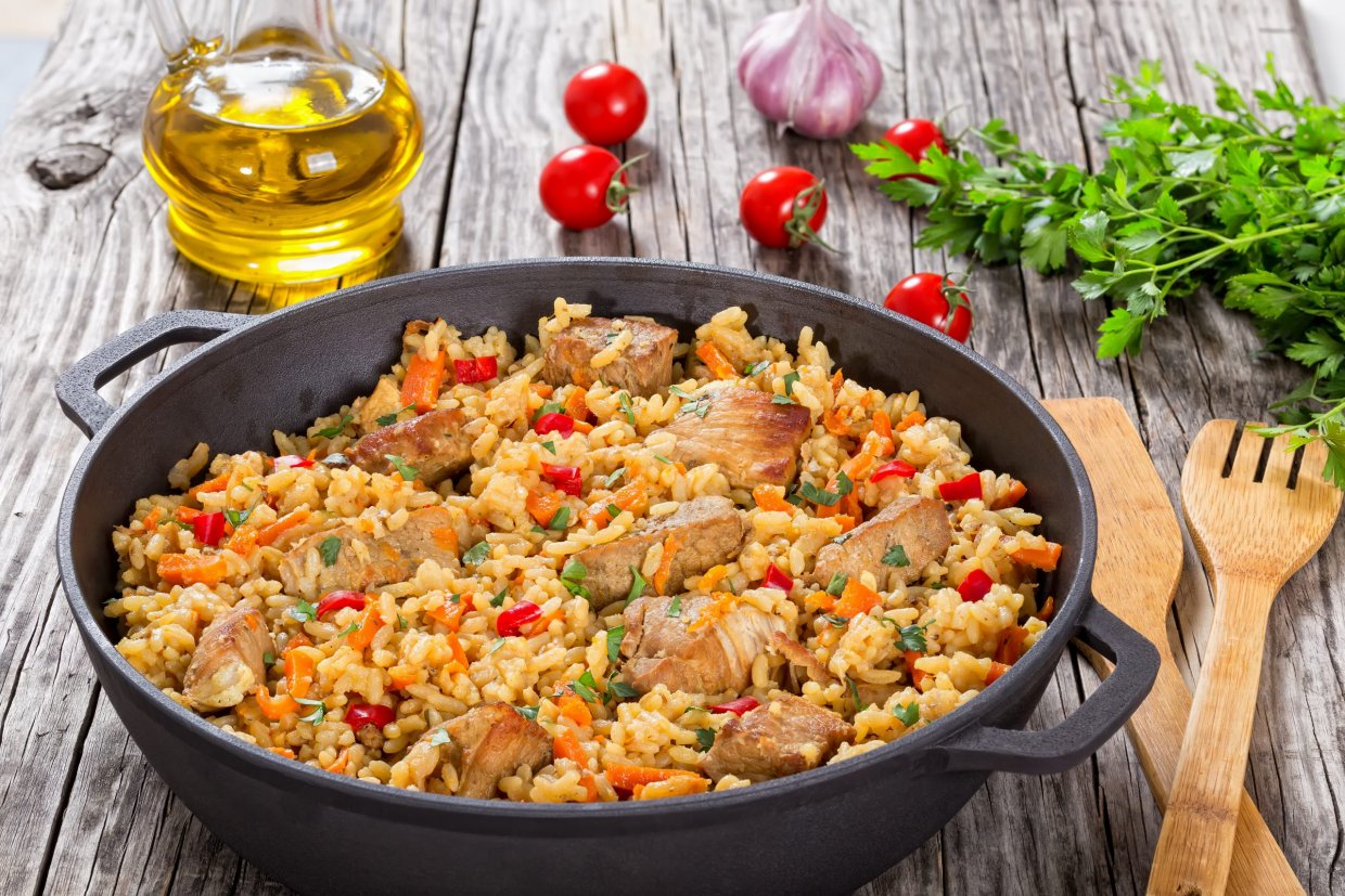Паэлья с курицей и овощами Паэлья с курицей и овощами