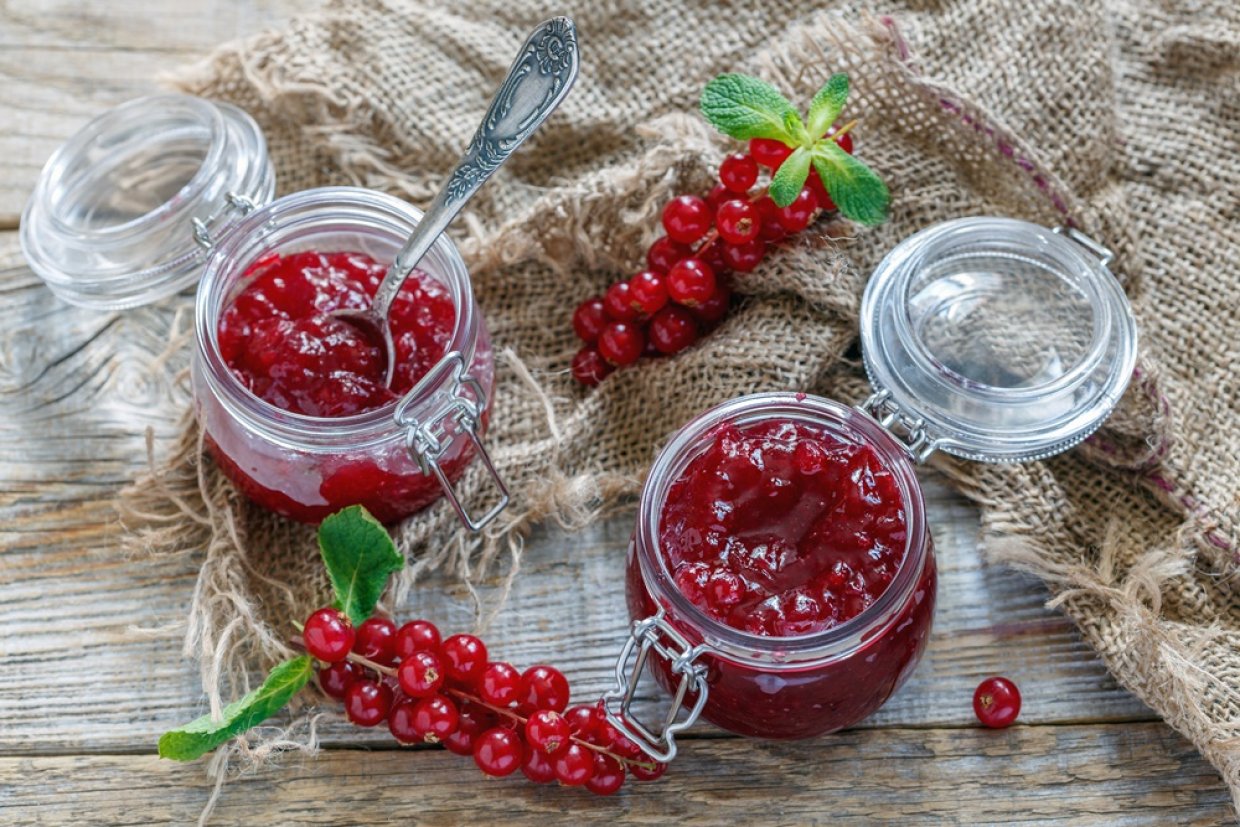 Джем из красной смородины с веточками Джем из красной смородины с веточками