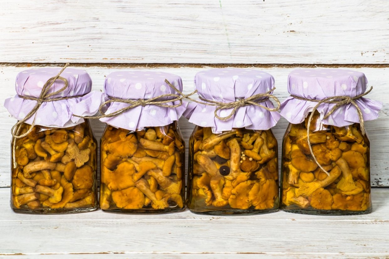 Хрустящие маринованные лисички на зиму
