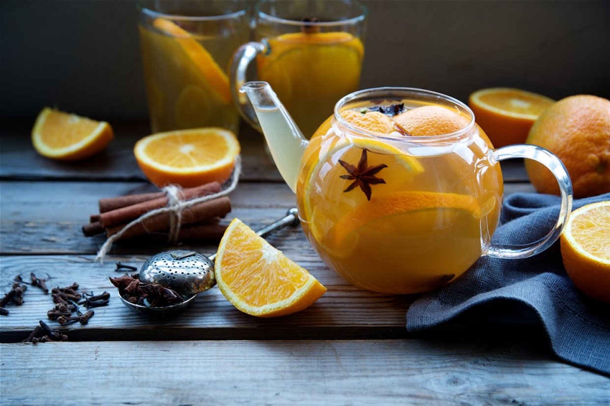 Чай с апельсином и корицей Чай с апельсином и корицей