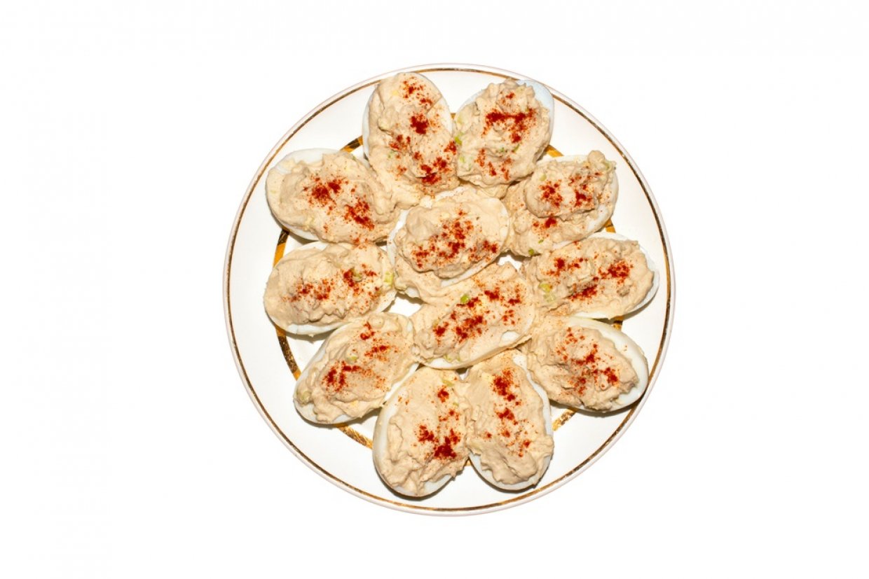 Фаршированные яйца с куриной печенью Фаршированные яйца с куриной печенью