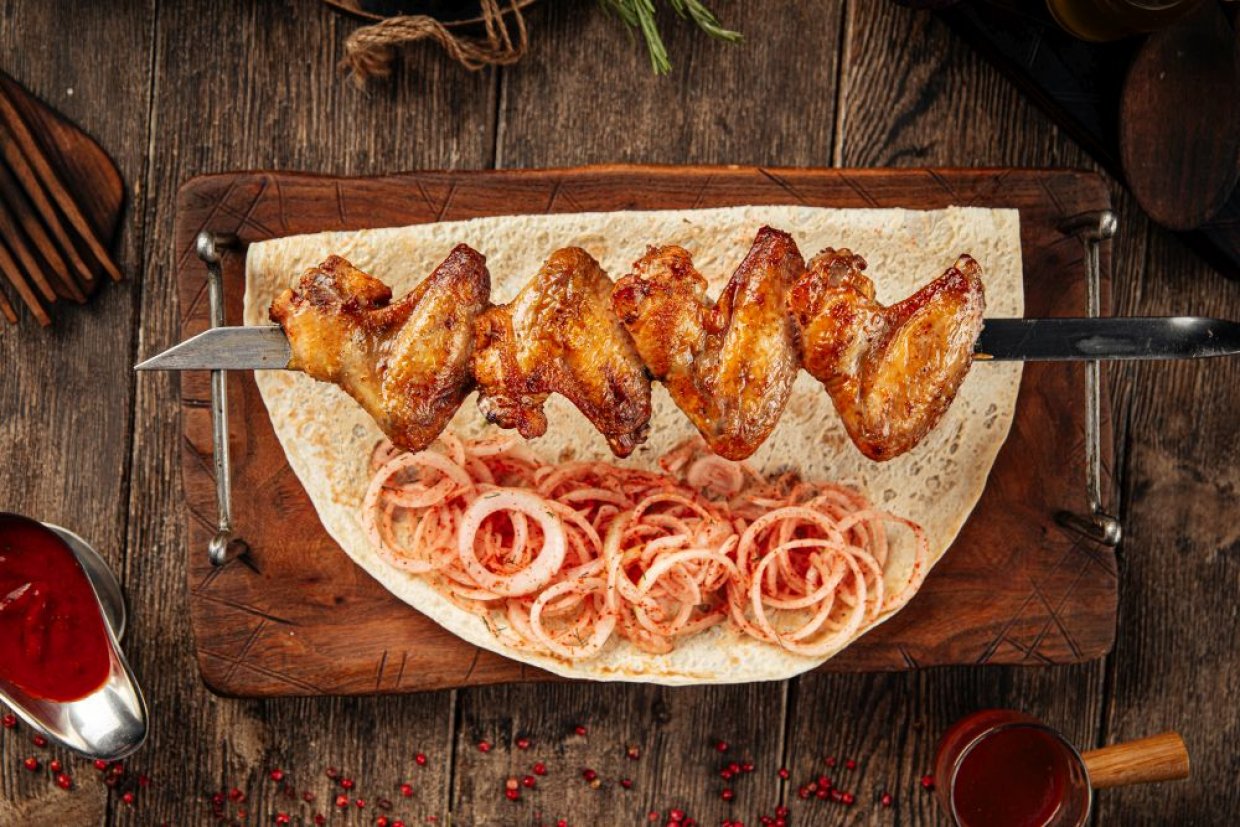 Шашлык из куриных крылышек Шашлык из куриных крылышек