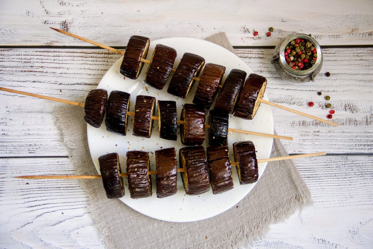 Баклажаны как шашлык в духовке Баклажаны как шашлык в духовке