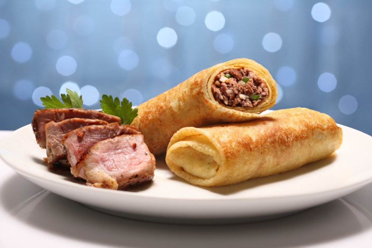Блины с мясом на молоке Блины с мясом на молоке