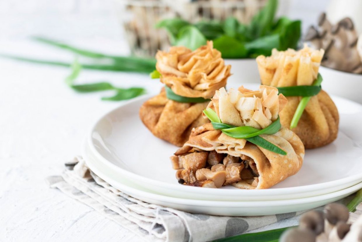 Блинчики с грибами и мясом Блинчики с грибами и мясом