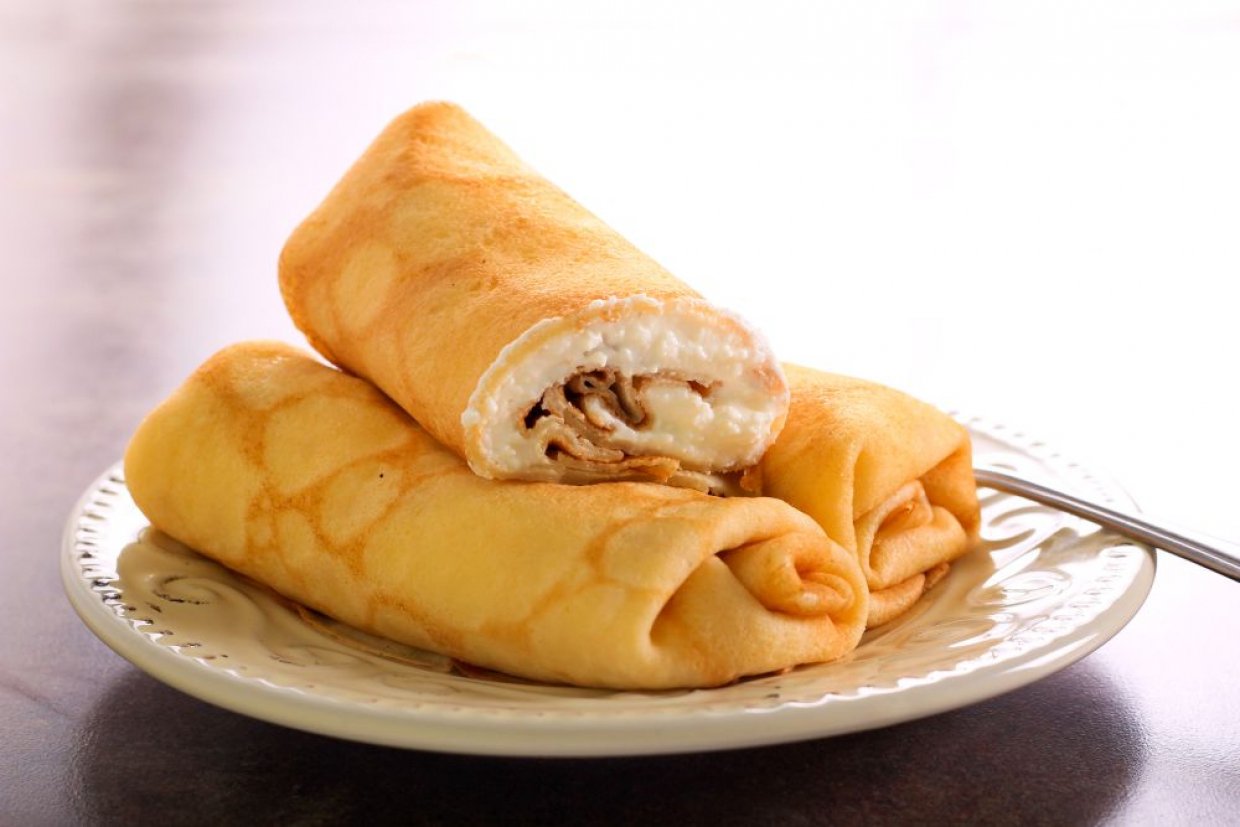 Блины с творогом и сгущенкой