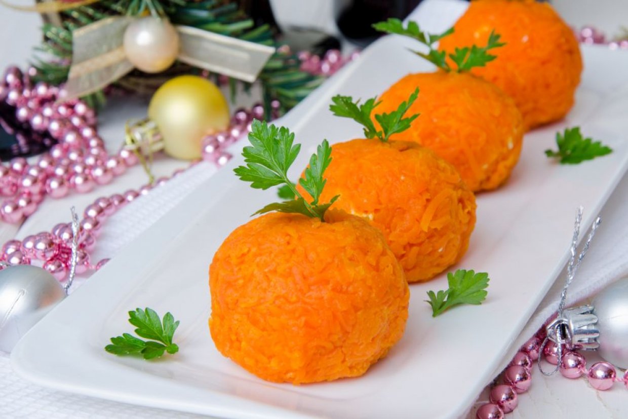 Салат Мандаринки на Новый год Салат Мандаринки на Новый год