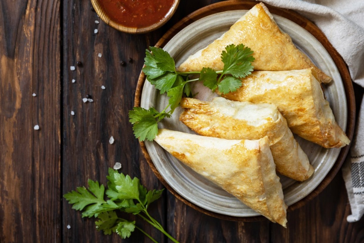 Самса с мясом и тыквой Самса с мясом и тыквой