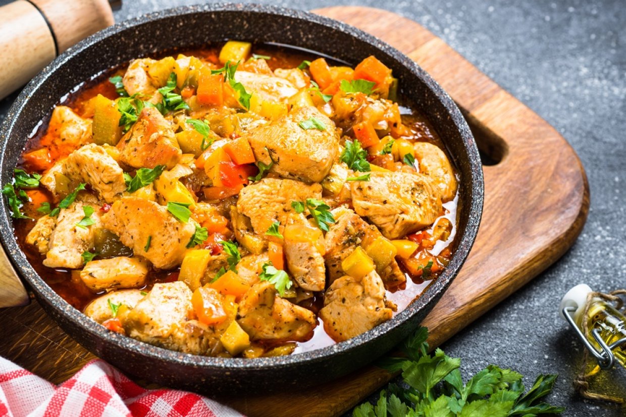 Овощное рагу с курицей Овощное рагу с курицей
