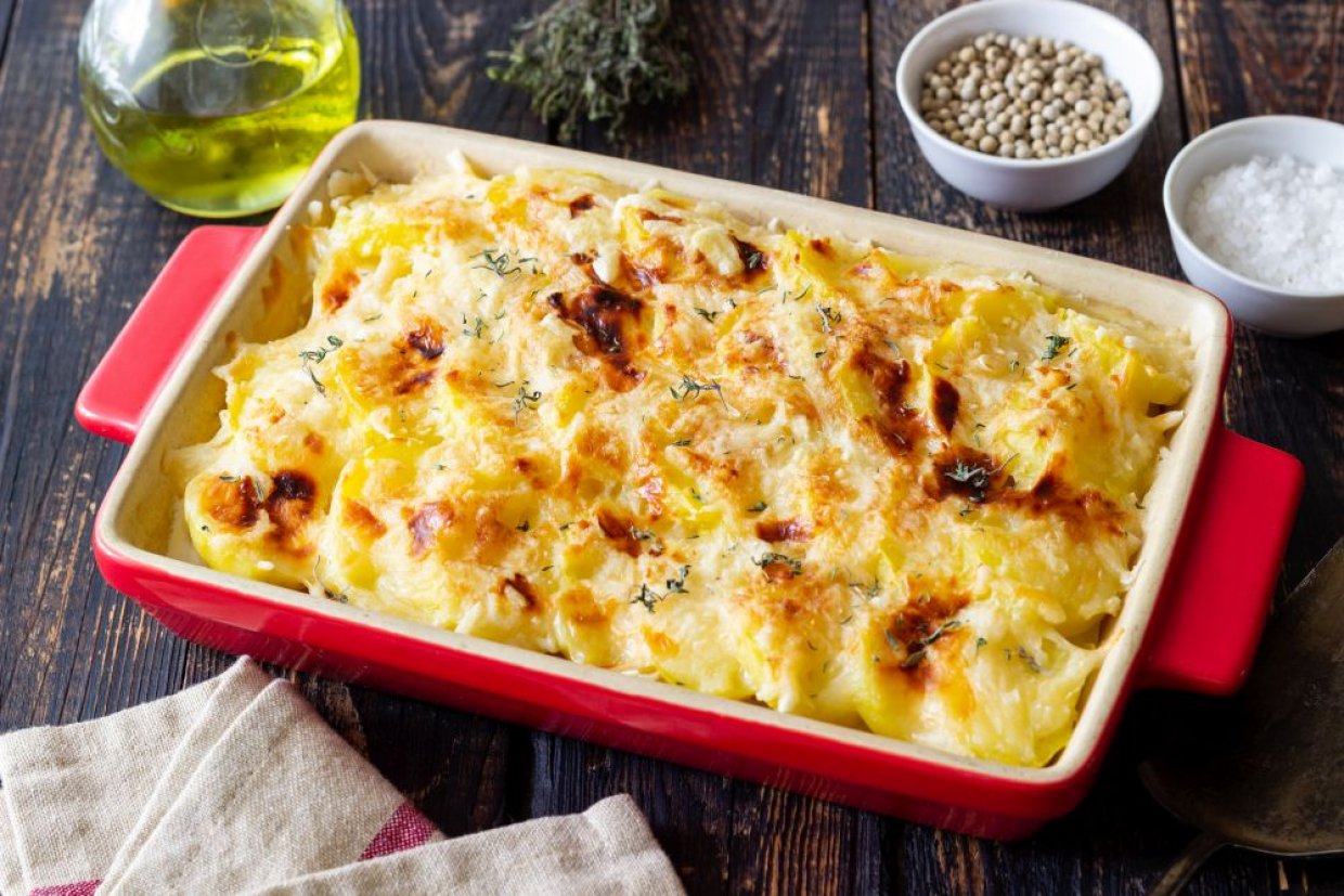 Картофельная запеканка с фаршем и грибами в духовке Картофельная запеканка с фаршем и грибами в духовке