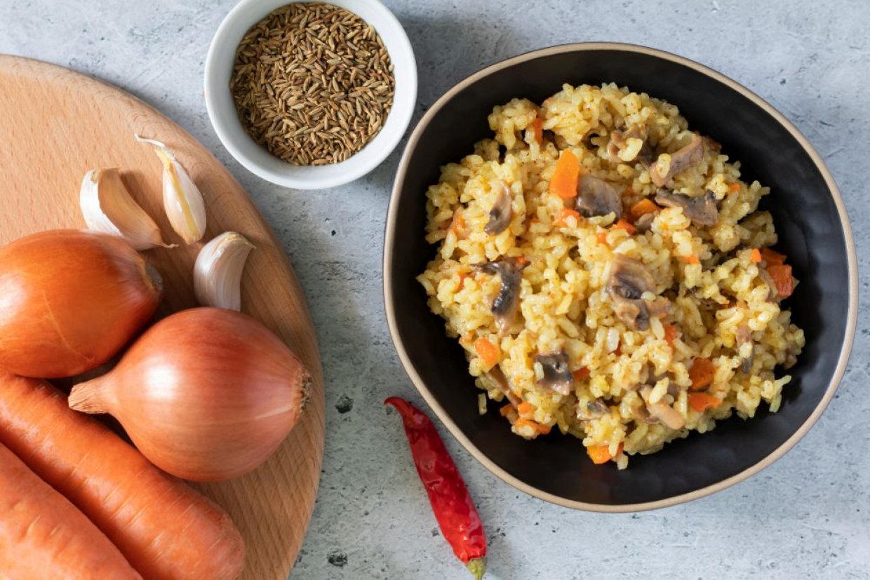 Плов с грибами шампиньонами Плов с грибами шампиньонами