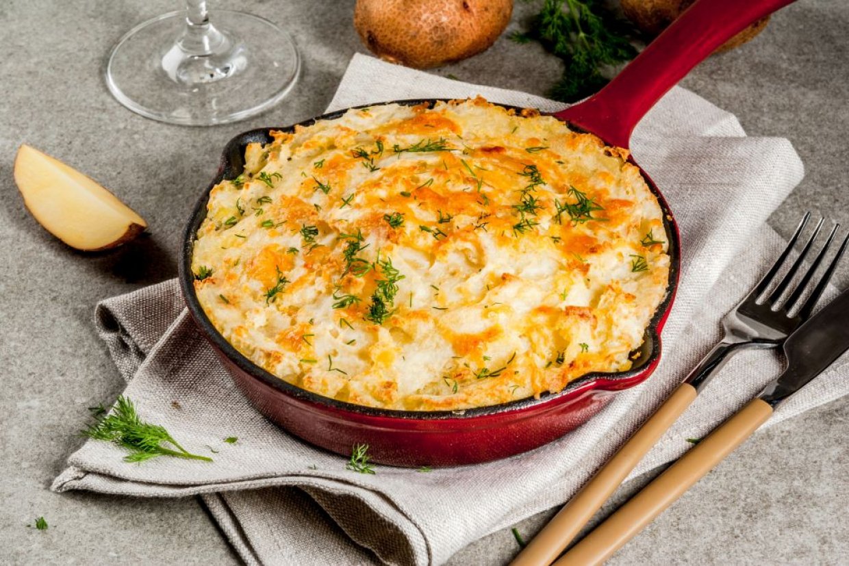 Картофельная запеканка с курицей в духовке