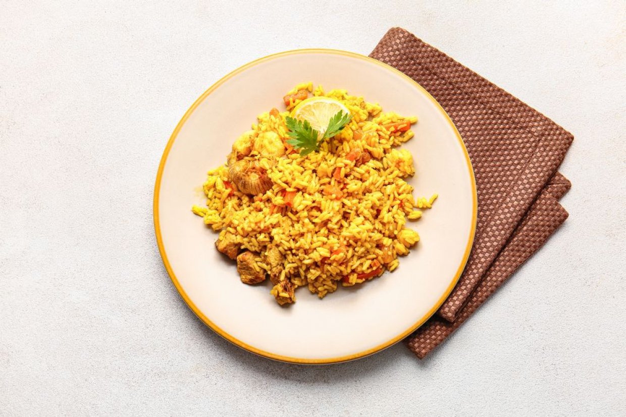 Плов с курицей на сковороде Плов с курицей на сковороде