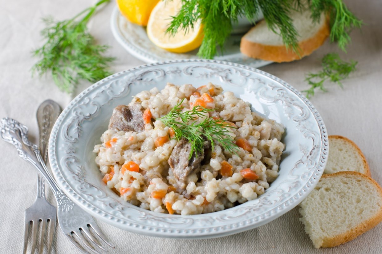 Плов с перловкой и говядиной Плов с перловкой и говядиной