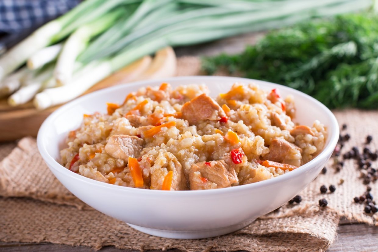 Плов с перловкой и свининой Плов с перловкой и свининой
