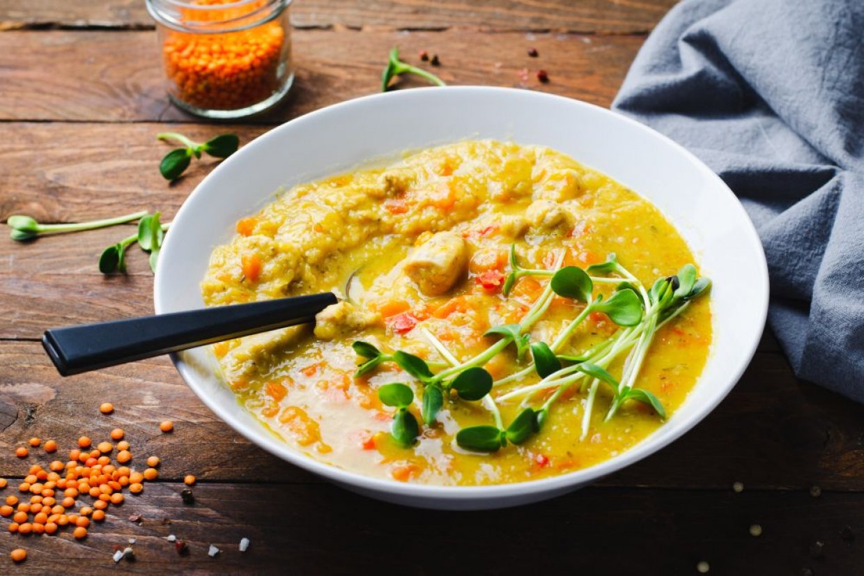 Каша из чечевицы с мясом Каша из чечевицы с мясом