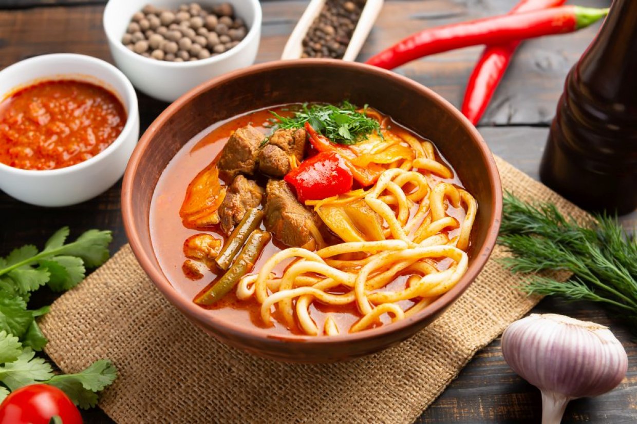 Классический лагман с курицей Классический лагман с курицей