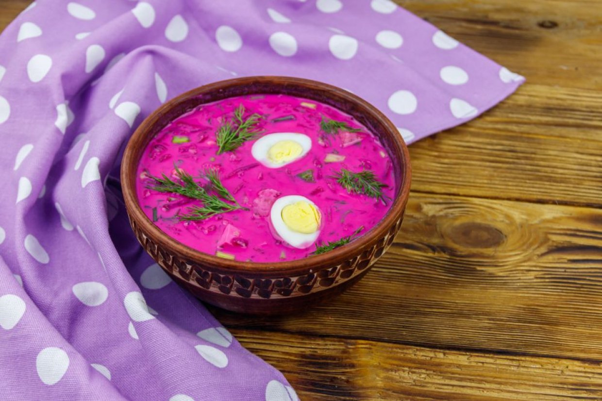 Холодный борщ с курицей Холодный борщ с курицей