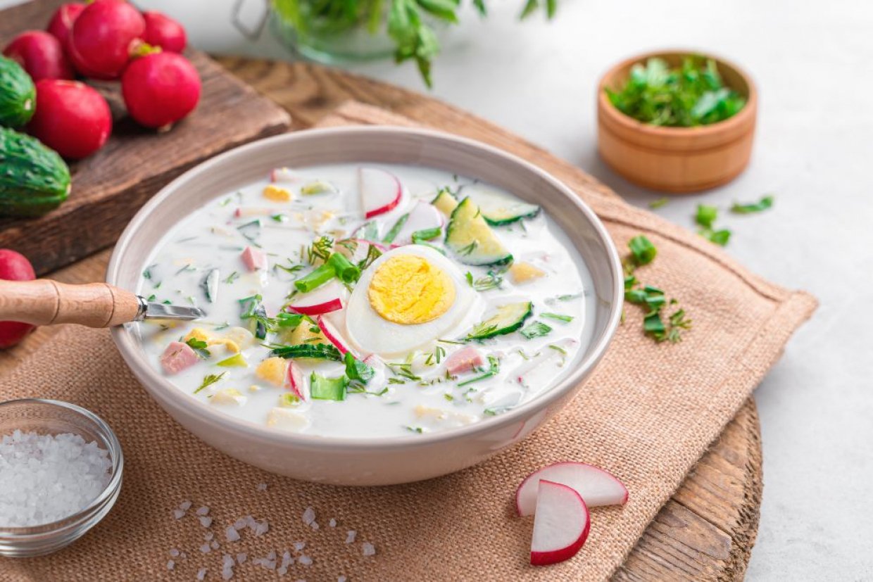 Классическая окрошка на сыворотке Классическая окрошка на сыворотке