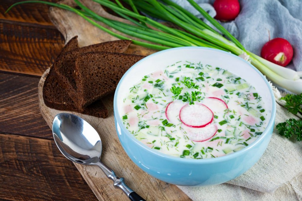 Окрошка на кефире с уксусом