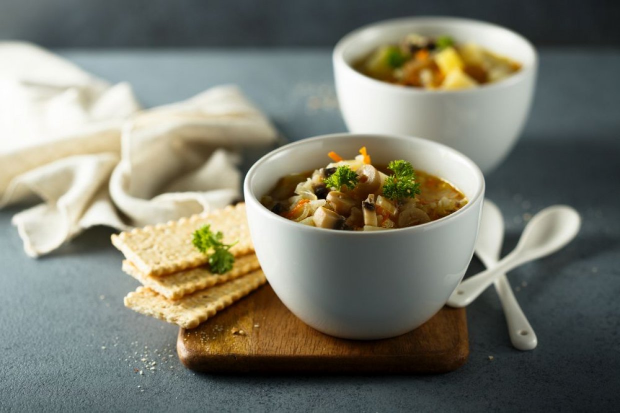 Суп с курицей и шампиньонами Суп с курицей и шампиньонами