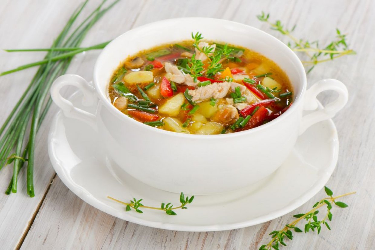 Суп с копченой курицей Суп с копченой курицей