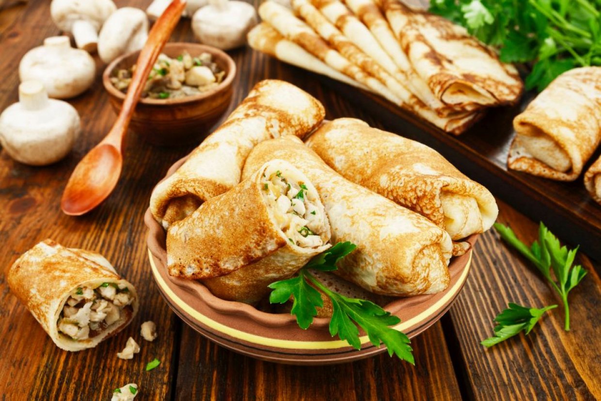 Начинка из курицы с грибами для блинов Начинка из курицы с грибами для блинов