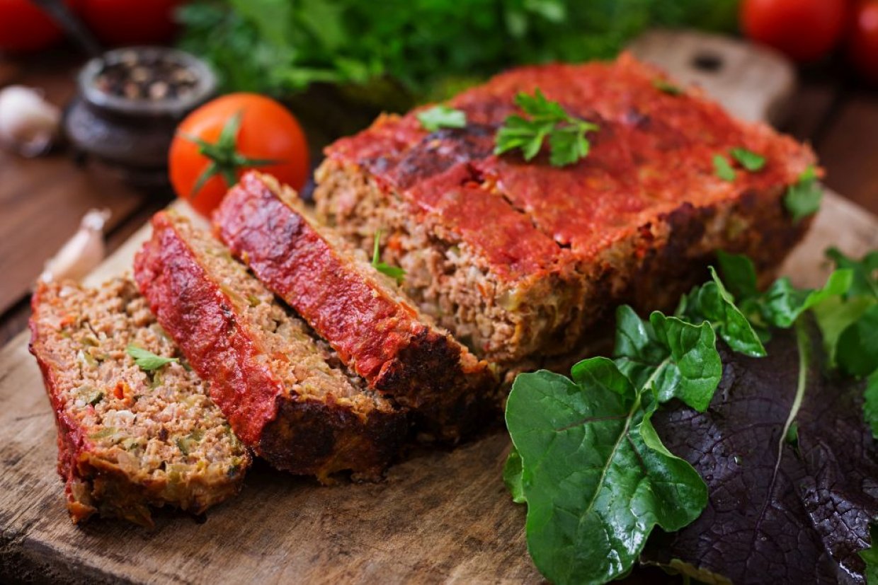 Мясной хлеб с овощами в духовке Мясной хлеб с овощами в духовке