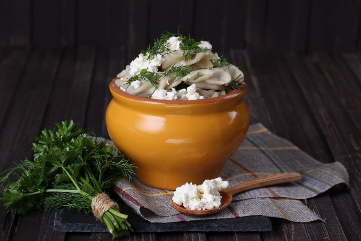 Вареники с творогом и укропом Вареники с творогом и укропом