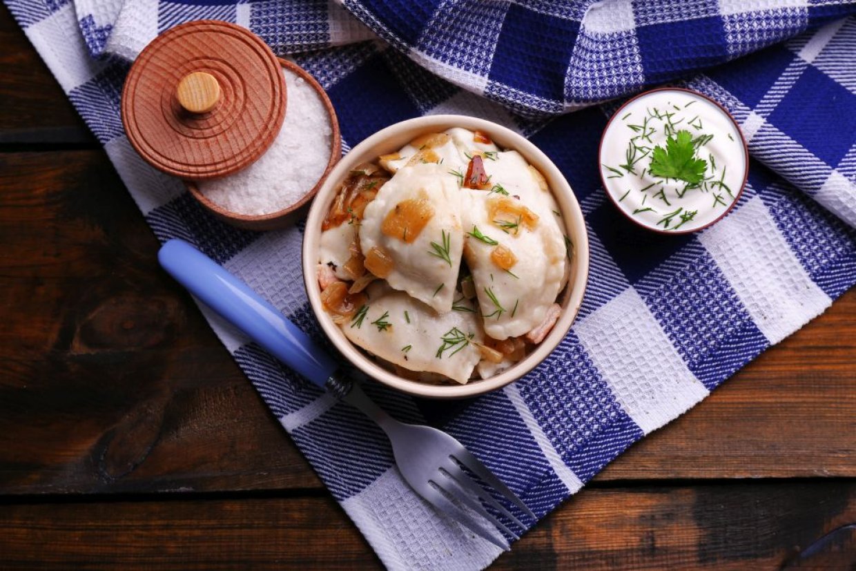 Вареники с картошкой и беконом