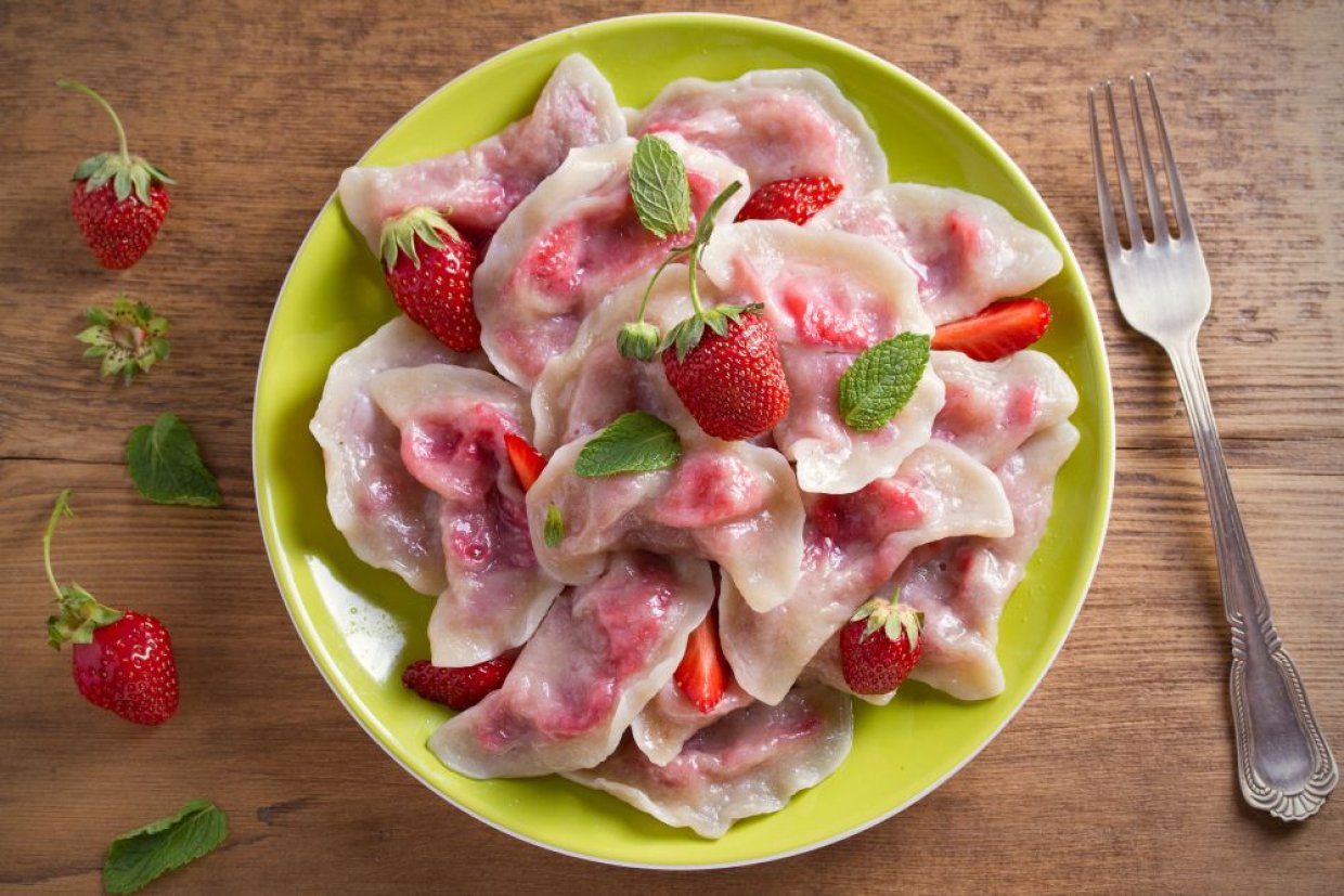 Вареники с клубникой Вареники с клубникой