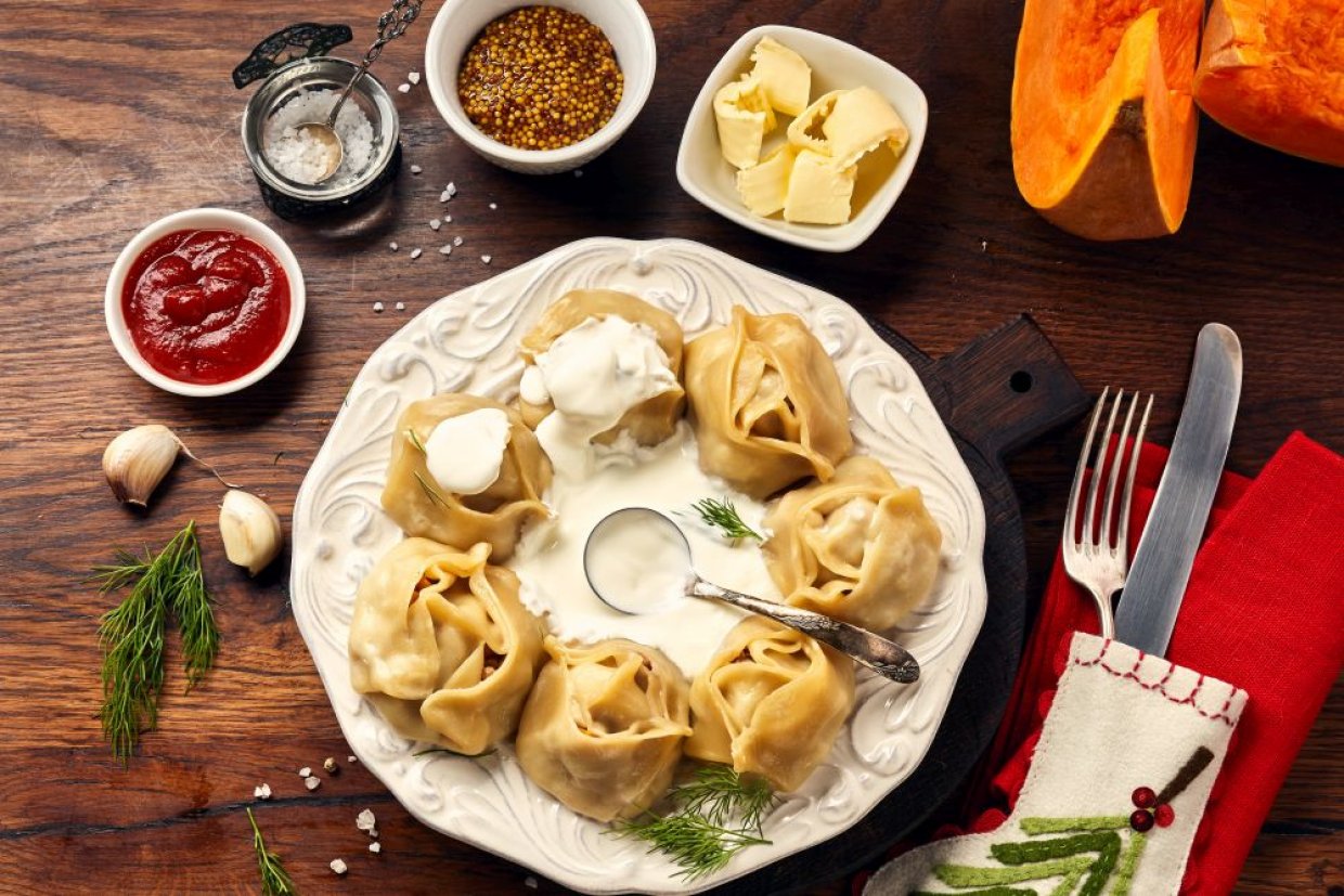 Манты с индейкой и тыквой Манты с индейкой и тыквой