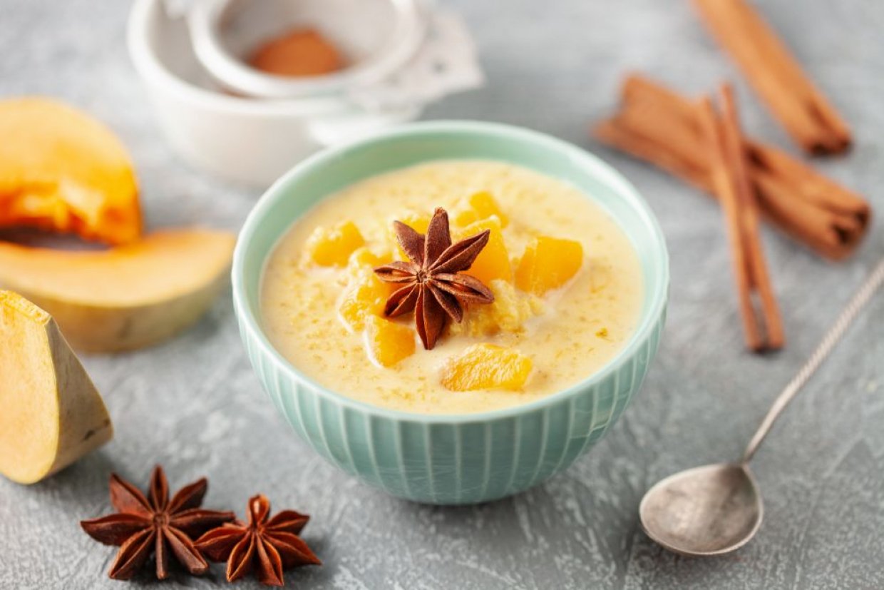 Пшенная каша с тыквой, молоком и сливочным маслом Пшенная каша с тыквой, молоком и сливочным маслом