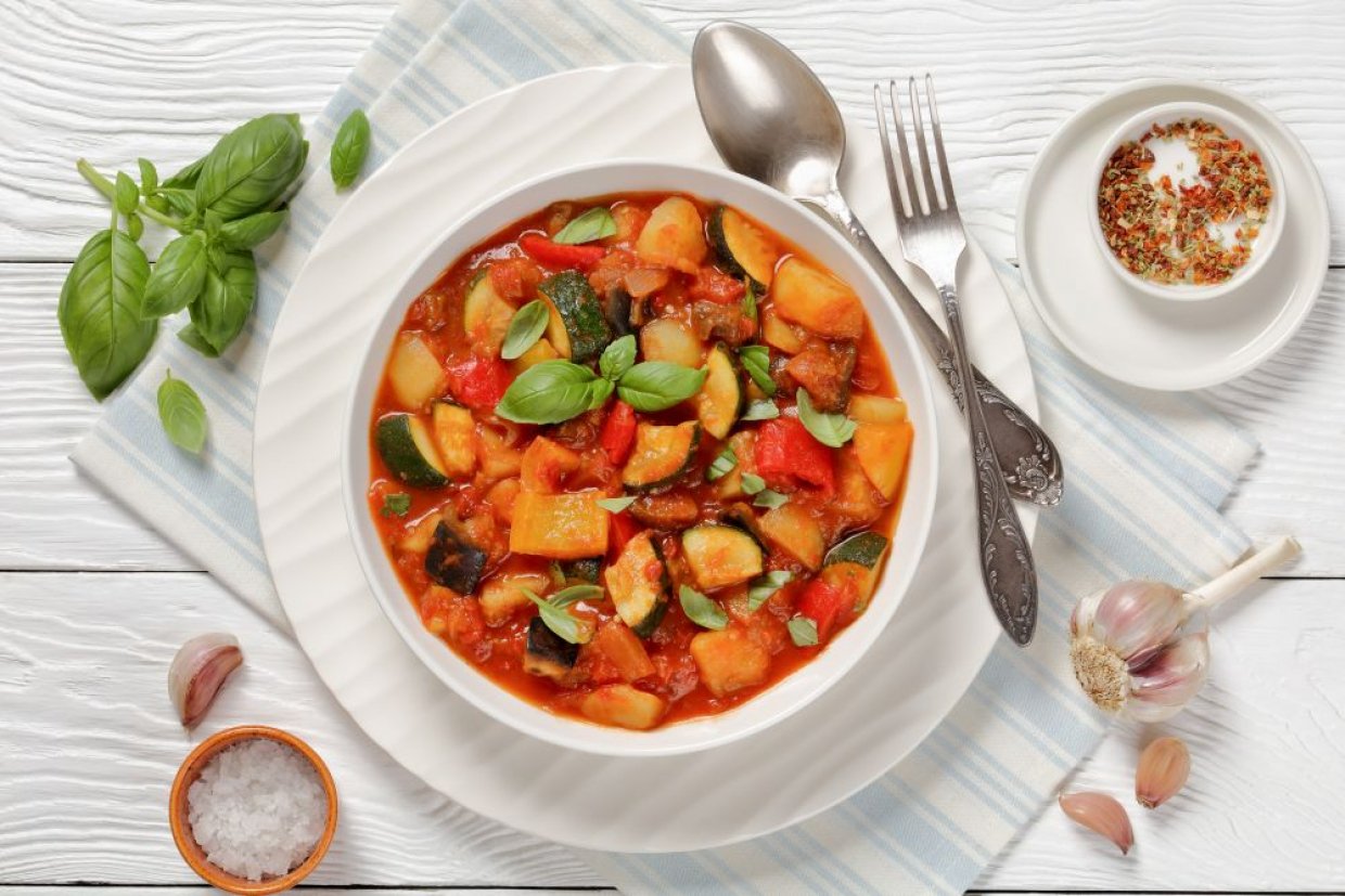 Рагу из патиссонов и кабачков