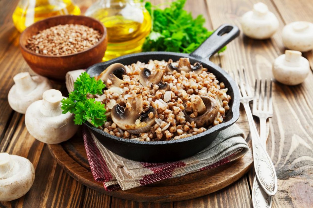 Гречка по-купечески с грибами