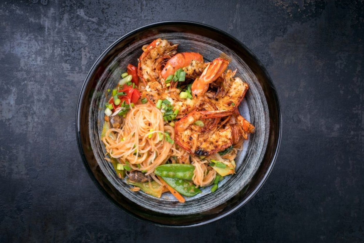 Фунчоза с креветками