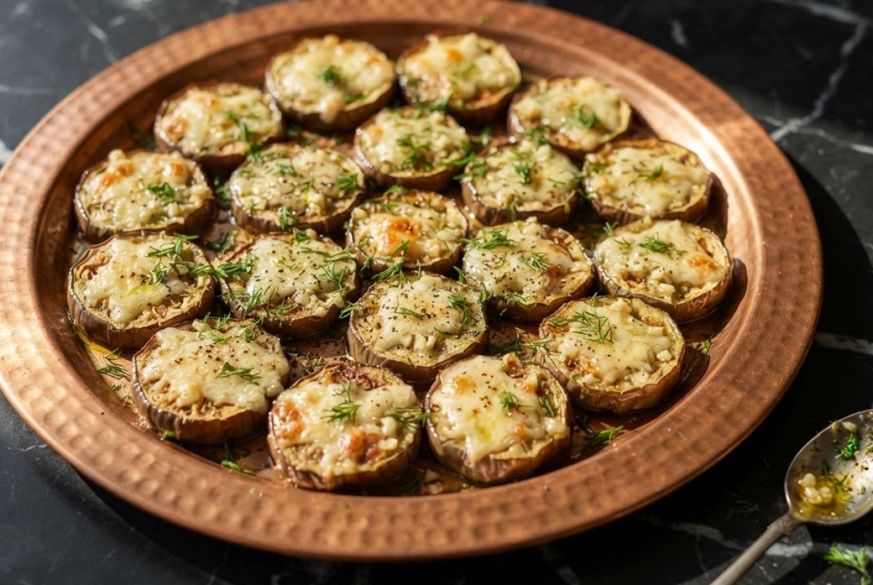 Баклажаны с сыром и чесноком в аэрогриле