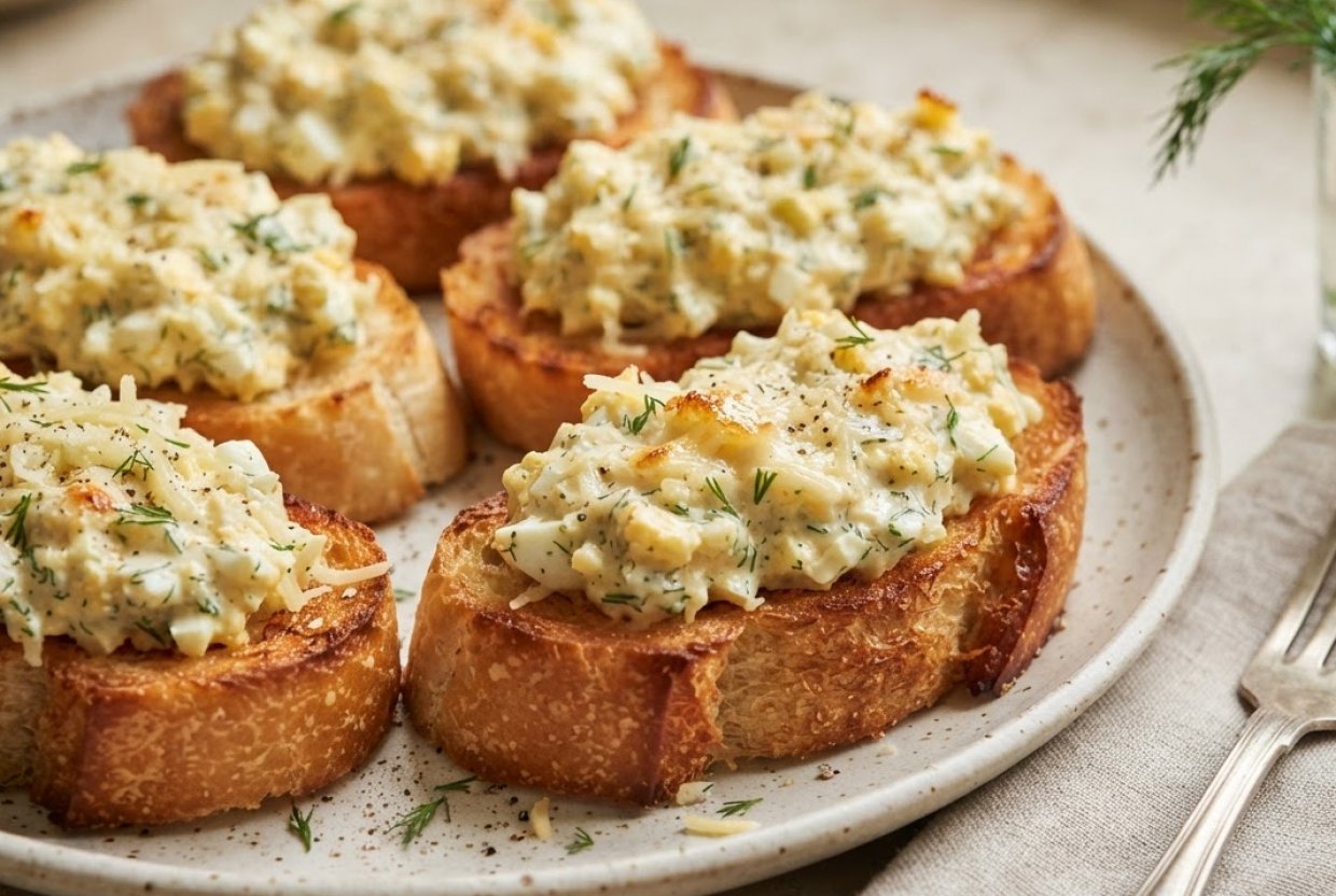 Бутерброды с яйцом, сыром и чесноком