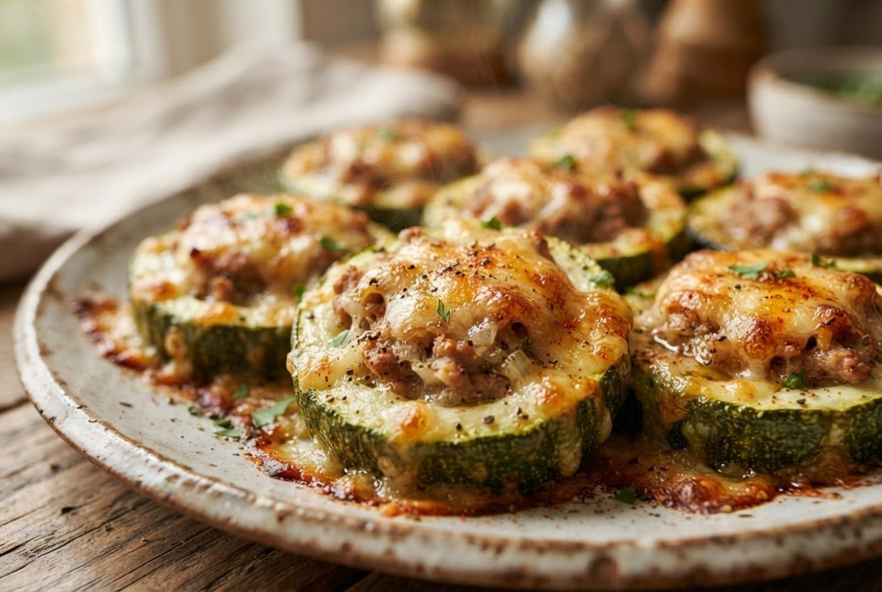 Кабачки с фаршем кружочками в аэрогриле