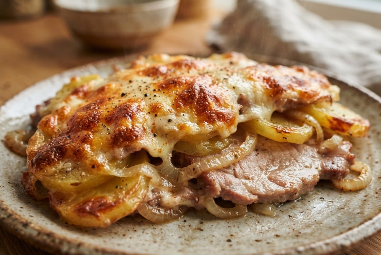 Мясо с картошкой по-французски в аэрогриле
