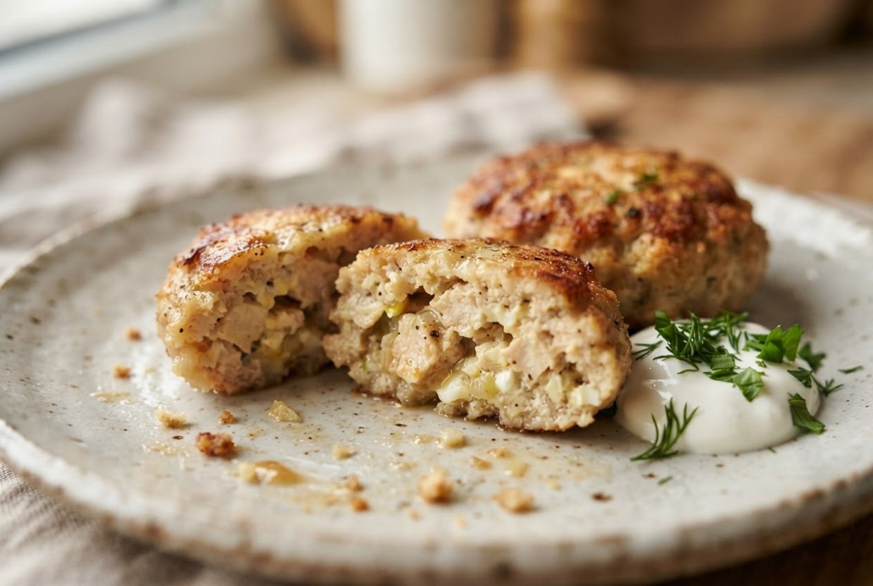 Рубленные котлеты из курицы в аэрогриле