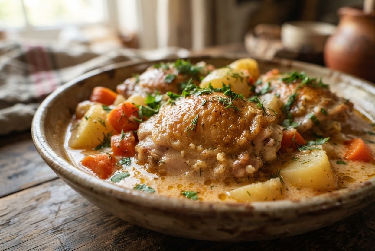 Тушеная курица в аэрогриле