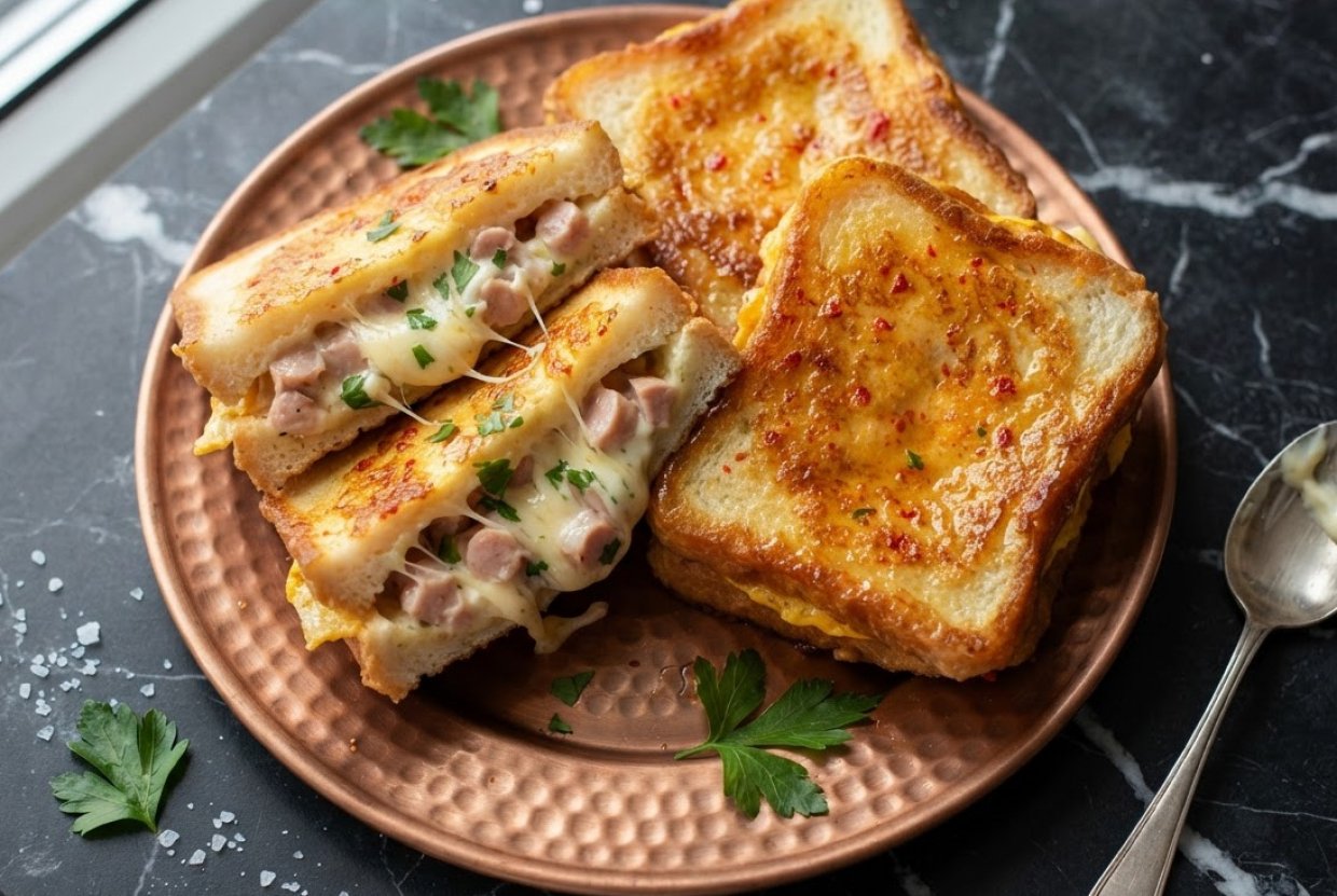 Горячие бутерброды с колбасой и сыром