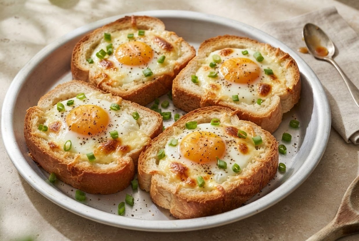 Горячие бутерброды с яйцом и сыром в духовке