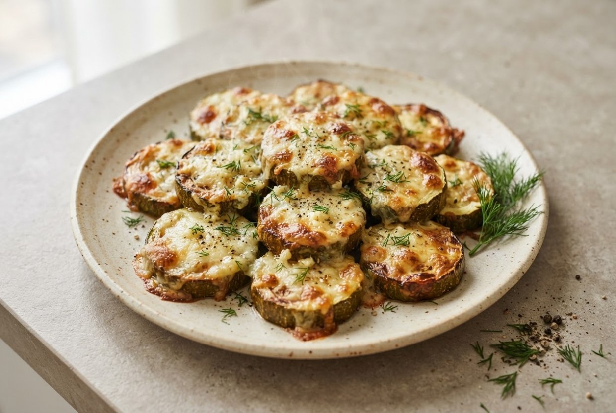 Кабачки с сыром и чесноком в аэрогриле