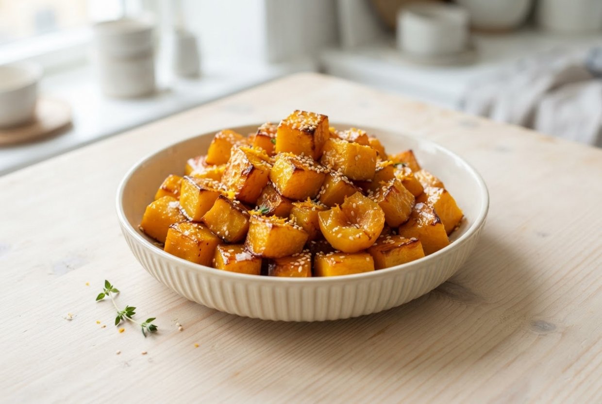 Тыква запеченная кусочками с медом в духовке