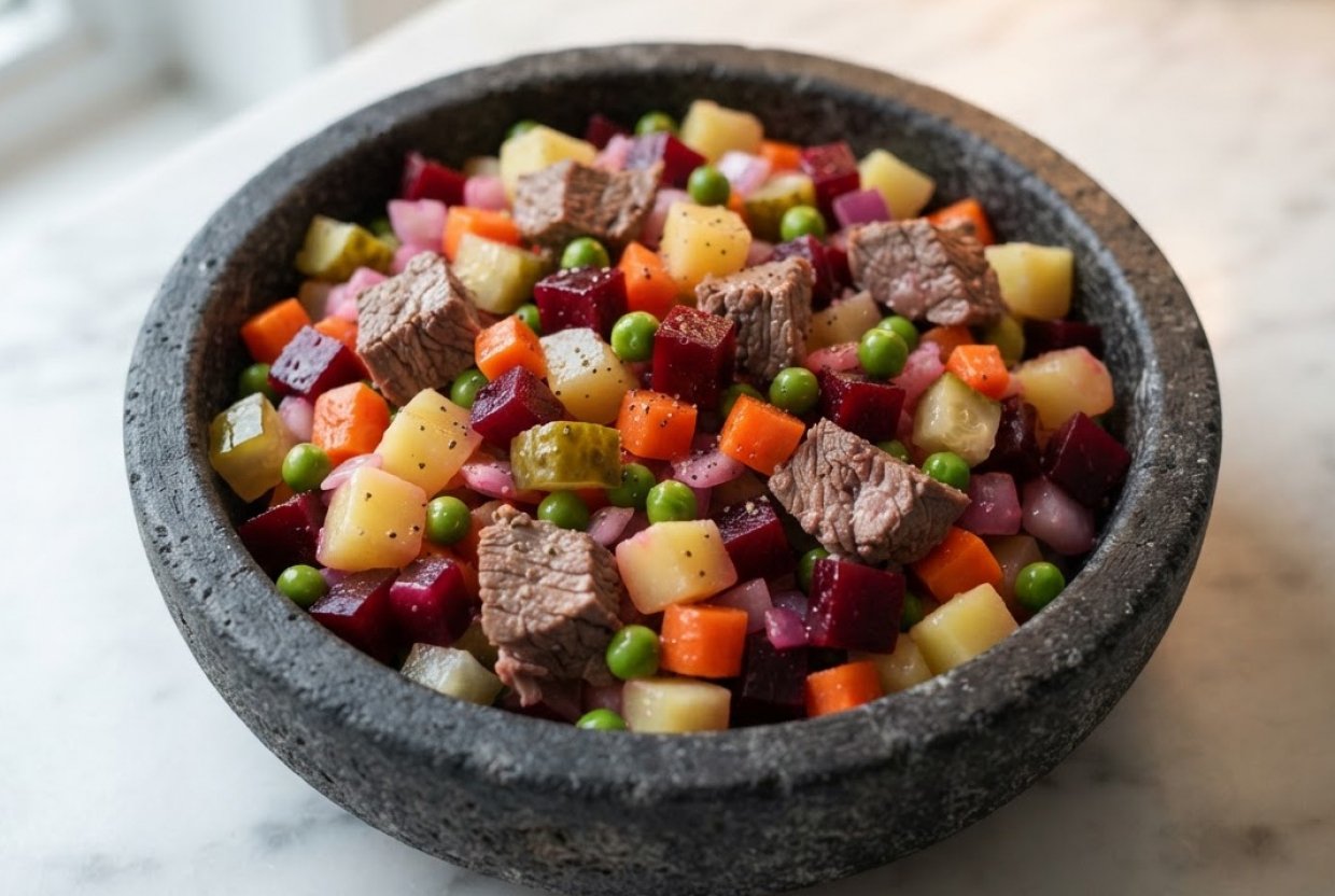 Винегрет с мясом
